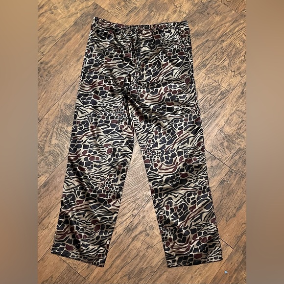 Sleepwear Set Brown Animal Print Satin Like Cropped Tank W/matching Pants Sz Sm - Picture 8 of 8